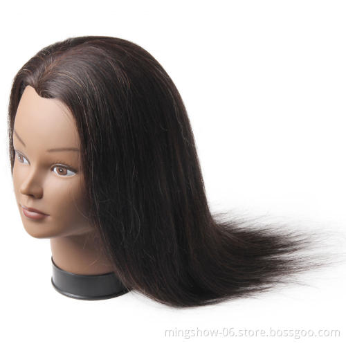 100% Real Human Hair Training Head Hair Practice Manikin Head Hairdressing Dummy Salon Head